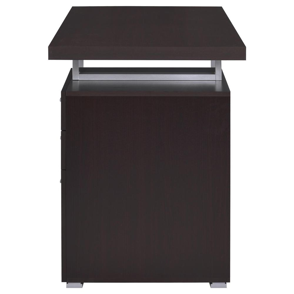 Start2Finish Brennan 47-inch Cappuccino office computer desk with three drawers, modern furniture for home or office workspace.