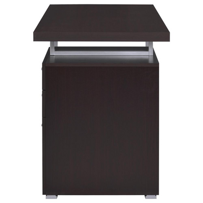 Start2Finish Brennan 47-inch Cappuccino office computer desk with three drawers, modern furniture for home or office workspace.
