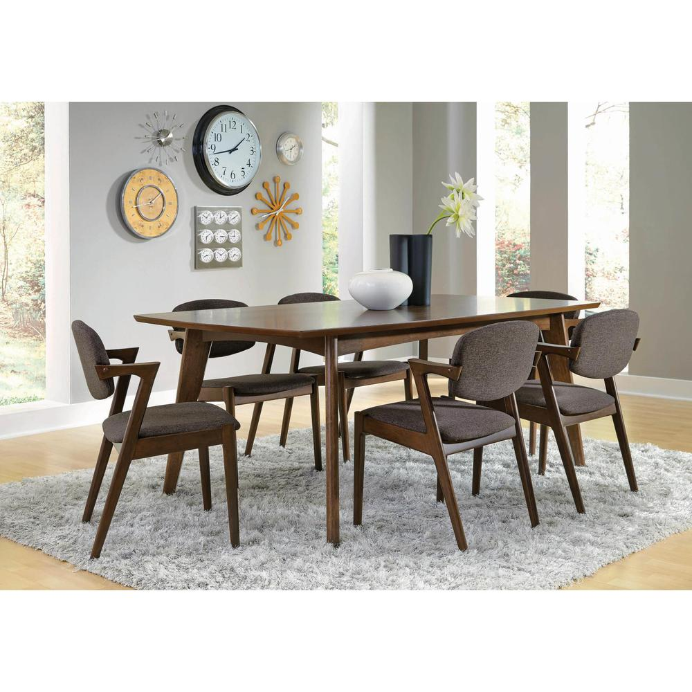 Start2Finish Malone rectangular 78-inch wood dining table in dark walnut finish with sturdy legs and smooth tabletop.