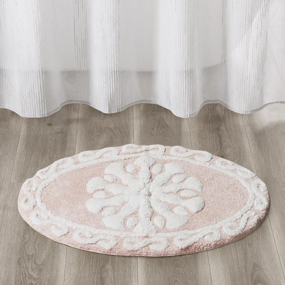 Start2Finish medallion cotton tufted bath rug featuring a textured, decorative pattern for bathroom decor.
