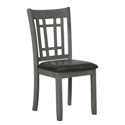 Pair of Lavon Wood Dining Side Chairs by Start2Finish in medium grey with wooden legs, set of two, modern and stylish design