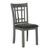 Pair of Lavon Wood Dining Side Chairs by Start2Finish in medium grey with wooden legs, set of two, modern and stylish design