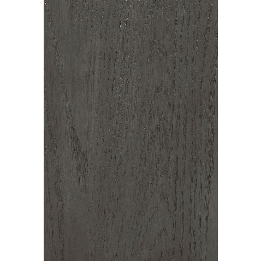 Set of two Lavon Wood Dining Side Chairs by Start2Finish in medium grey with sleek wooden legs and modern design.