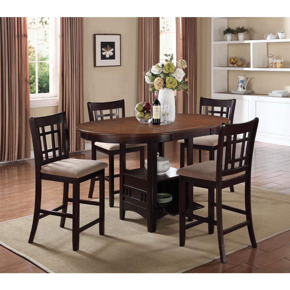 Set of two Start2Finish Gabriel closed back dining side chairs in cappuccino finish, featuring cushioned seats and sleek wooden design.