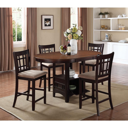 Set of two Start2Finish Gabriel closed back dining side chairs in cappuccino finish, featuring cushioned seats and sleek wooden design.