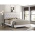 White upholstered California King panel bed by Start2Finish featuring a sleek, modern design with a tall headboard and clean lines.