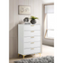 White Kendall 5-drawer bedroom chest by Start2Finish with sleek handles and spacious drawers for bedroom storage.