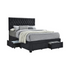 Start2Finish Soledad upholstered full storage panel bed in grey with fabric headboard and built-in under-bed storage