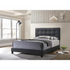 Mapes upholstered queen panel bed in charcoal fabric, showcasing a modern bedroom furniture piece with clean lines and plush headboard.