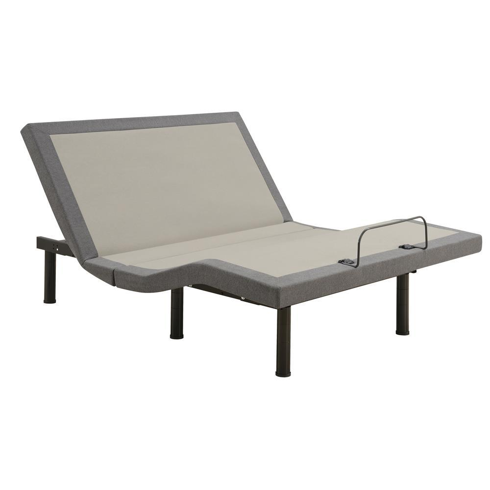 Start2Finish Clara California King adjustable bed base in grey and black with remote control and sleek modern design.