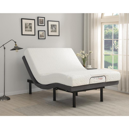 Start2Finish Clara California King adjustable bed base in grey and black with remote control and adjustable head and foot sections.