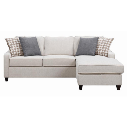 Start2Finish Mcloughlin upholstered sloped arm sectional sofa in platinum fabric, showing plush cushions and modern design.