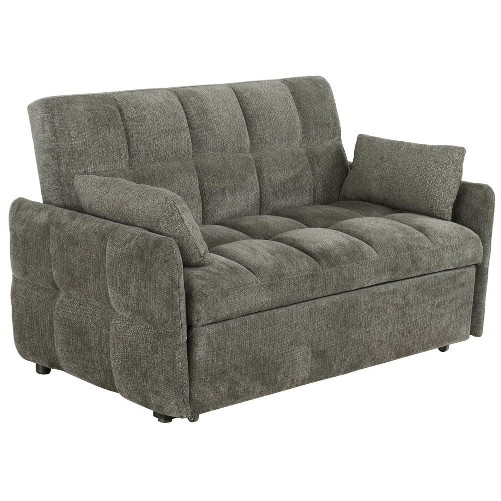Dark grey Cotswold upholstered convertible sleeper sofa bed by Start2Finish, showing its plush fabric and modern design.