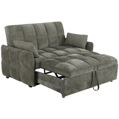 Dark grey Cotswold upholstered convertible sleeper sofa bed by Start2Finish, showing its plush fabric and sofa-to-bed design.