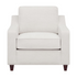 Beige Christine upholstered sloped arm accent chair from Start2Finish, featuring plush fabric and modern furniture design.