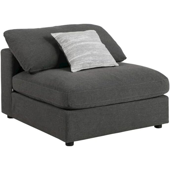 Start2Finish Serene 6-piece charcoal upholstered modular sectional sofa with plush cushions and modern design.