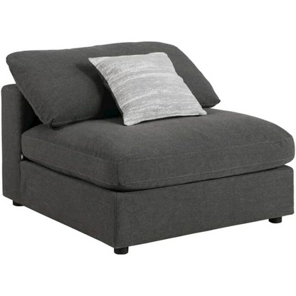 Start2Finish Serene 6-piece charcoal upholstered modular sectional sofa with plush cushions and modern design.