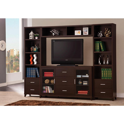 Start2Finish Lewes 60-inch Cappuccino TV stand with 2 doors, engineered wood furniture for living room entertainment storage.