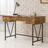 Rustic Nutmeg Analiese 47-inch 3-drawer writing desk by Start2Finish, featuring a wood finish and ample storage drawers.