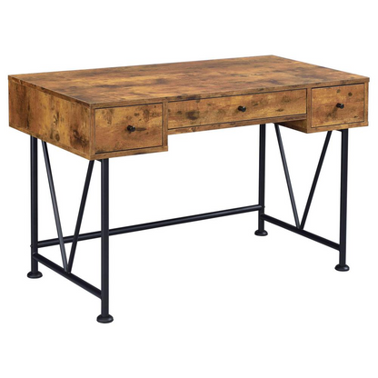 Rustic Nutmeg Analiese 2-piece computer desk and bookcase set by Start2Finish, featuring wood finish and modern design.