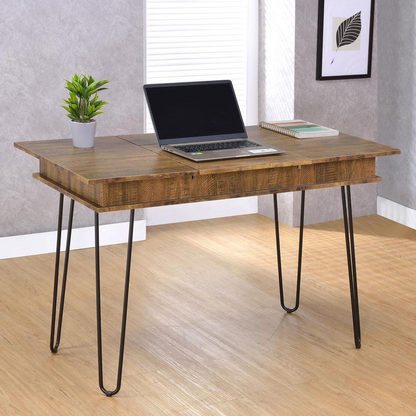Start2Finish Sheeran 47-inch rustic amber writing desk with storage, featuring a sturdy wood surface and organizational drawers.