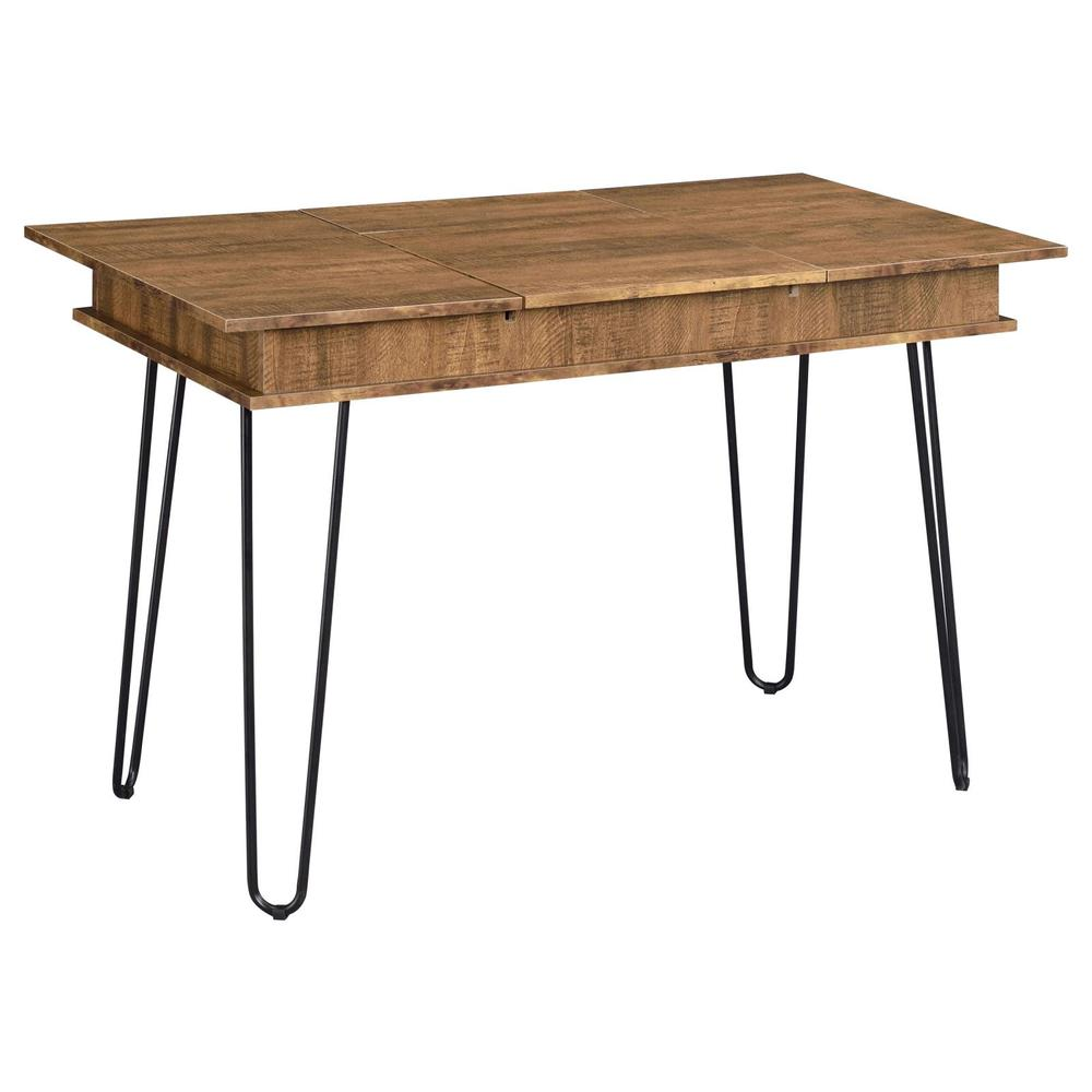 Start2Finish Sheeran 47-inch rustic amber writing desk with storage, featuring wood grain finish and spacious tabletop.