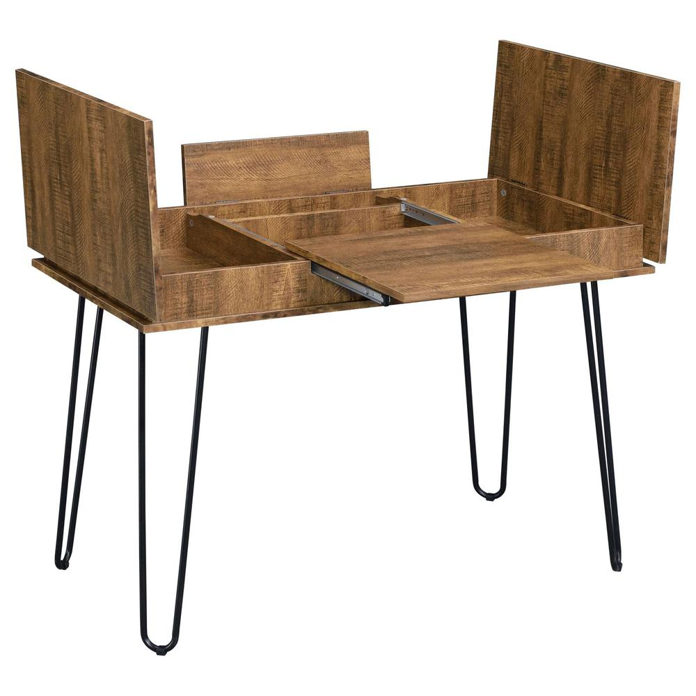 Start2Finish Sheeran 47-inch rustic amber writing desk with storage, featuring a wood finish and integrated shelves.