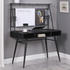 Start2Finish Jessie 47-inch black writing desk with built-in whiteboard and USB port, shown with smooth surface and modern design.