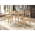 Start2Finish Bucknell 3-piece round drop leaf dining table set in natural wood with matching chairs and table.