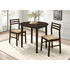Start2Finish Bucknell 3-piece round drop leaf dining table set in cappuccino with matching chairs and table surface.