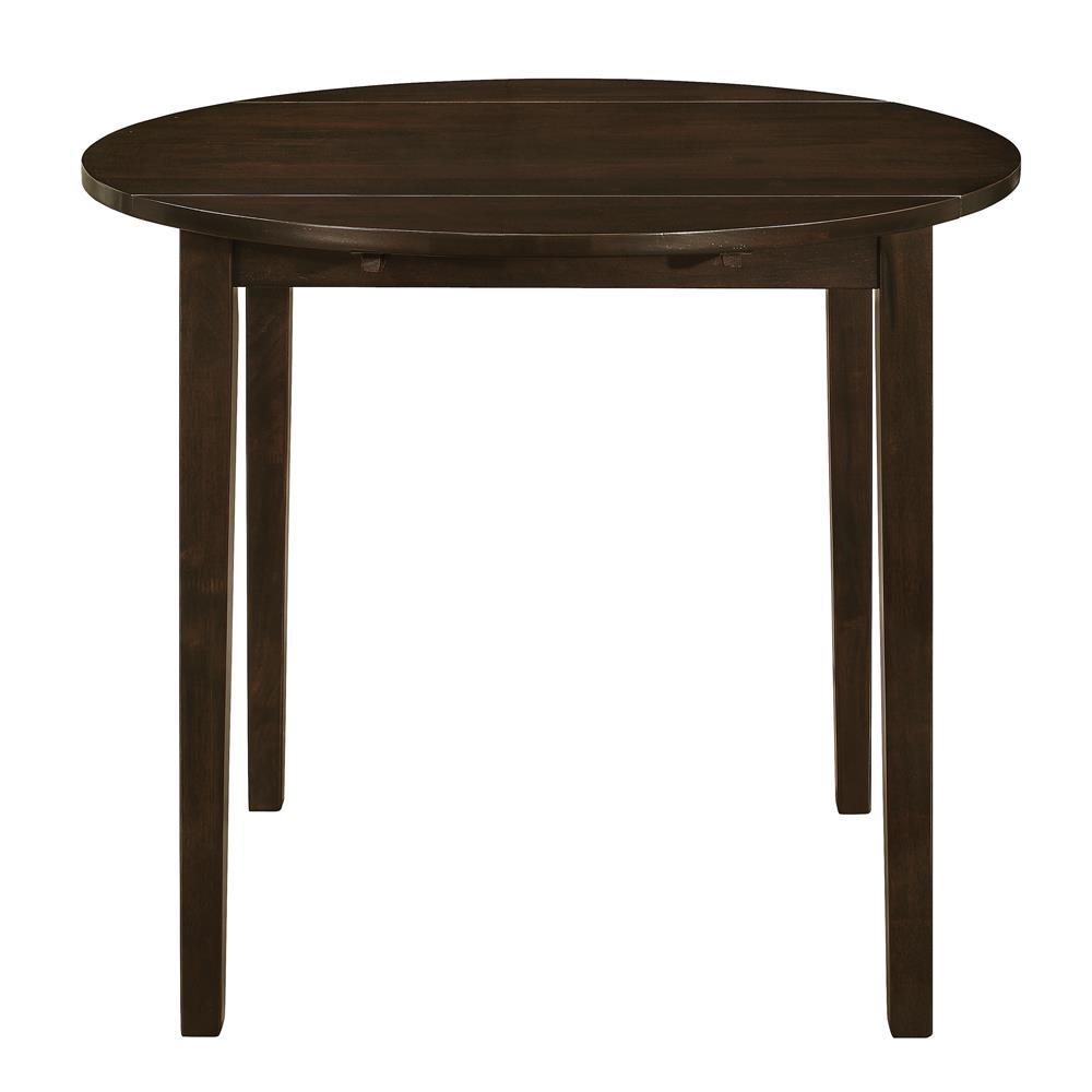 Start2Finish Bucknell 3-piece round drop leaf dining table set in cappuccino with matching chairs, classic furniture for dining room.
