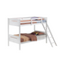 White Littleton Wood Twin Over Twin Bunk Bed by Start2Finish showing sturdy frame and ladder in a bedroom setting