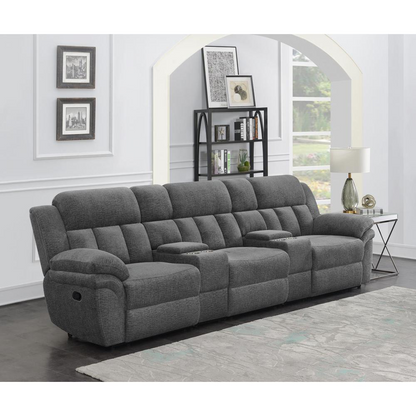Bahrain 5-piece charcoal upholstered home theater seating by Start2Finish, showing plush cushions and modern furniture design