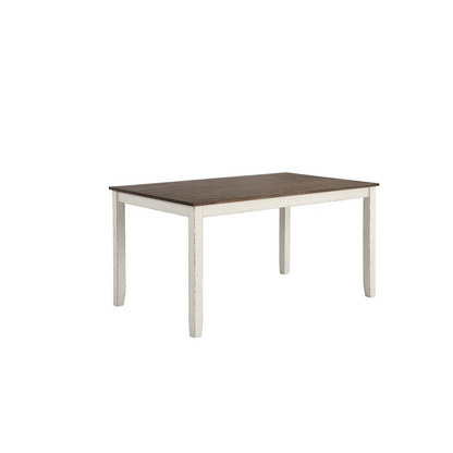 Start2Finish Fortress 7-piece rectangular dining set in vintage vanilla with matching chairs and table, stylish and sturdy for dining rooms.