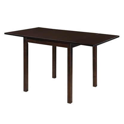 Start2Finish Kelso rectangular 52-inch extension dining table in cappuccino finish, showcasing the smooth surface and extendable design.