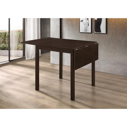 Start2Finish Kelso rectangular 52-inch extension dining table in cappuccino finish showing extended tabletop with wood grain detail.