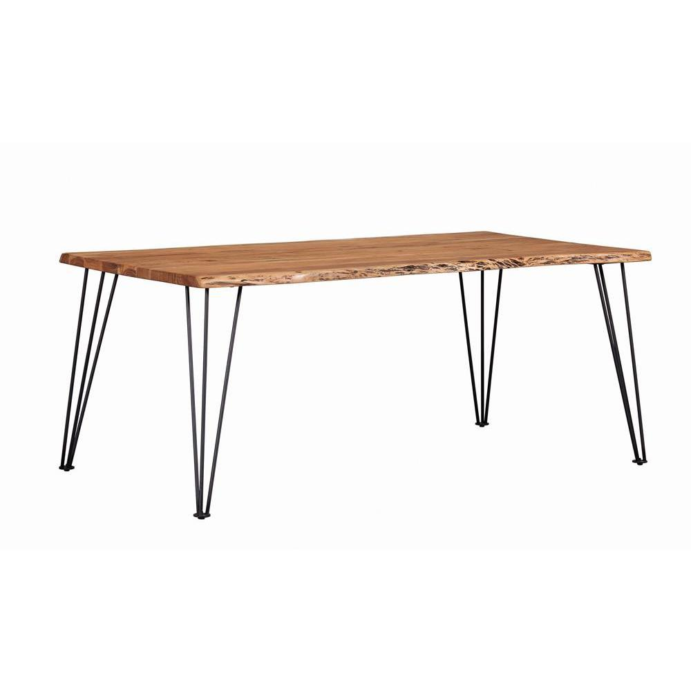 Sherman 71-inch natural acacia live edge dining table by Start2Finish, showcasing a rustic wooden surface and sturdy table legs.