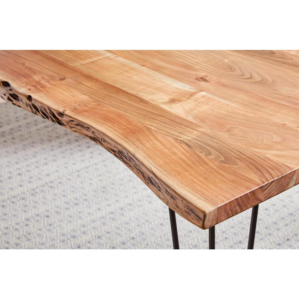 Sherman 71-inch natural acacia live edge dining table by Start2Finish, showcasing the wood grain and handcrafted furniture design.
