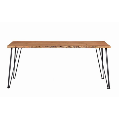 Sherman 71-inch natural acacia live edge dining table by Start2Finish, showcasing wood grain and sturdy furniture design.