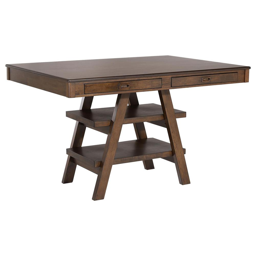 Start2Finish Dewey 5-piece rectangular dining table set in walnut wood with matching chairs, modern and sturdy design.