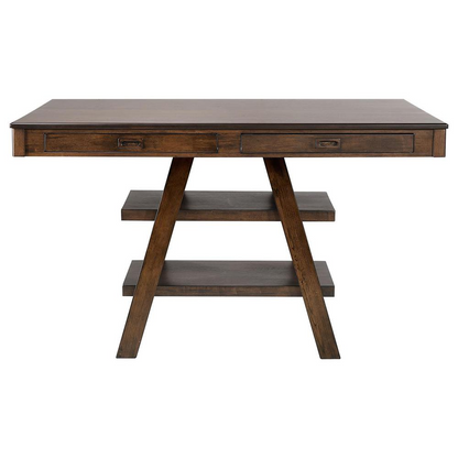 Start2Finish Dewey 5-piece rectangular dining table set in walnut with matching chairs, modern wooden furniture for dining room.