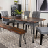 Neve 80-inch grey sheesham live edge dining table by Start2Finish with natural wood grain and sturdy wooden legs.