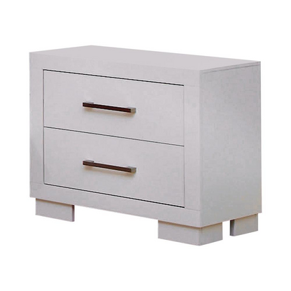 Cream white Jessica 2-drawer nightstand by Start2Finish, featuring a modern furniture design with sleek drawers and smooth finish.