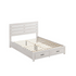 Coastal white Brantford Wood Queen Storage Panel Bed by Start2Finish, showcasing the headboard and storage drawers in a modern furniture setting.