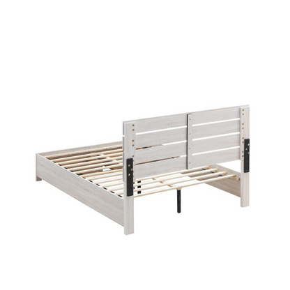 Start2Finish Brantford Wood Queen Storage Panel Bed in Coastal White, showcasing a stylish bed with storage drawers and panel headboard.