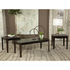 Dark brown Amaro 3-piece coffee and end table set by Start2Finish, featuring modern wood tables with sleek design and sturdy construction.