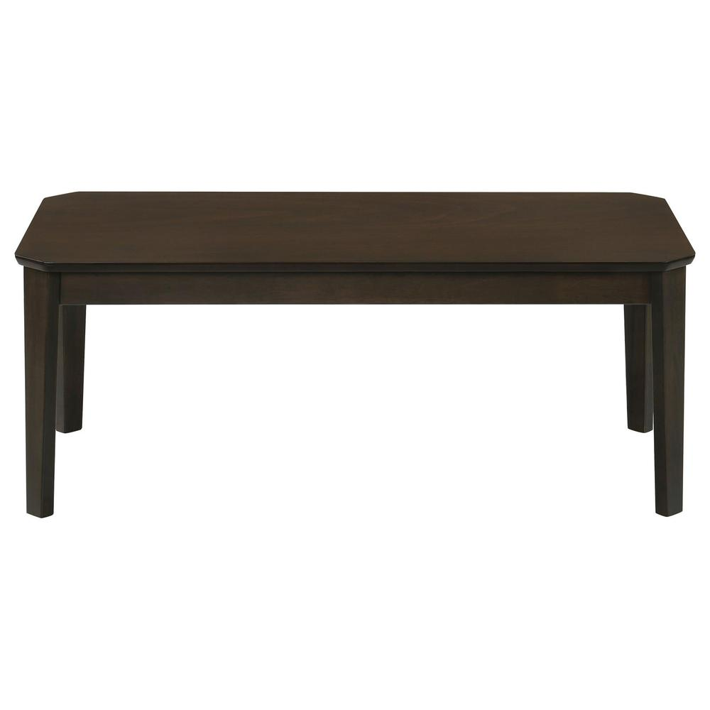 Dark brown Amaro 3-piece coffee and end table set by Start2Finish, featuring modern wooden tables with sleek surfaces.