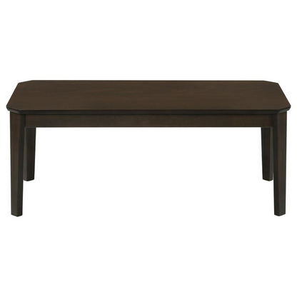 Dark brown Amaro 3-piece coffee and end table set by Start2Finish, featuring modern wooden tables with sleek surfaces.