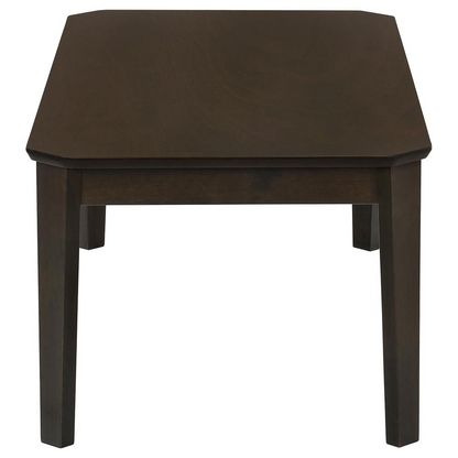 Start2Finish Amaro 3-piece dark brown coffee and end table set with sleek modern design, featuring smooth surfaces and sturdy legs.
