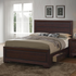 Dark cocoa Kauffman Wood Queen Storage Panel Bed by Start2Finish with storage drawers, showcasing its elegant wooden design.